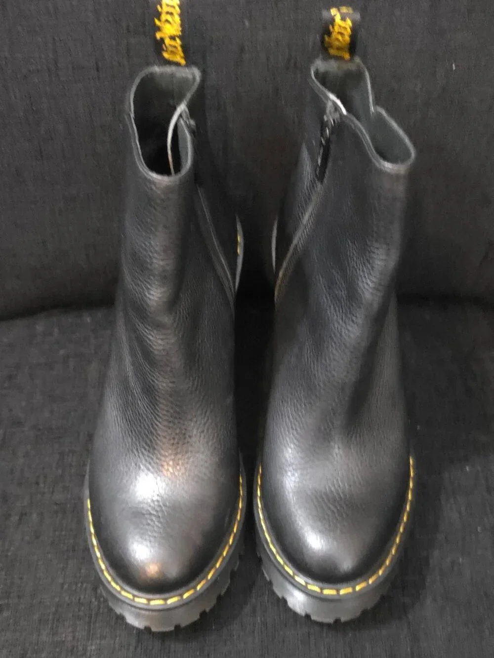 Dr. Martens Magdalena Black Leather High Heeled Ankle Zipp Boots -Womans' Size 9 - Picture 3 of 10